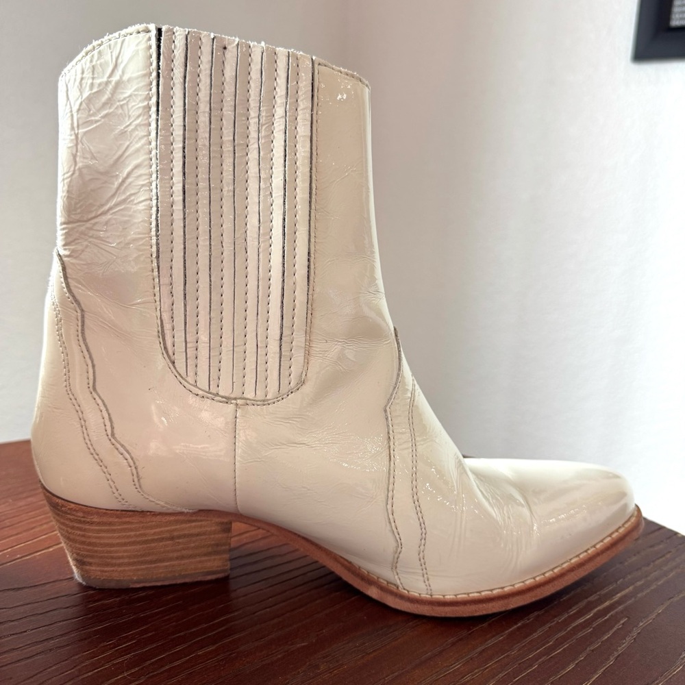 Free People New Frontier Chelsea Ankle Boot Ivory Cream Women’s 38 7 7.5 Boots - Picture 8 of 12